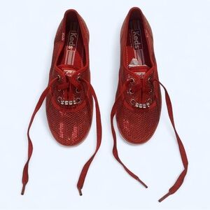 Keds Champion Red Sequin Sneakers – Size 5M (No Box)